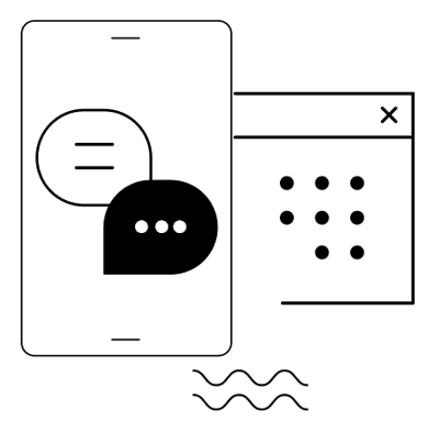 Illustration of a person reviewing a project ticket on their phone